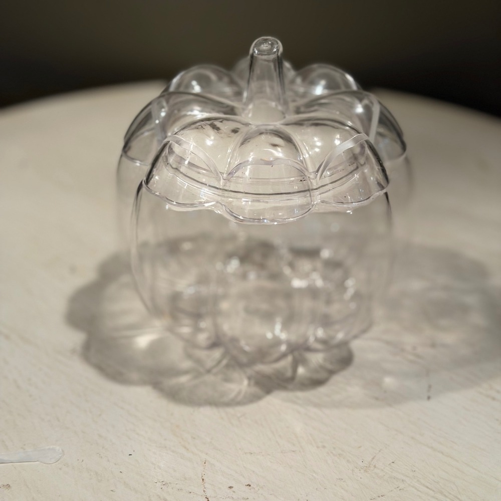 Clear Plastic Pumpkin Candy Container Treat Holder‎ Halloween Party Favor